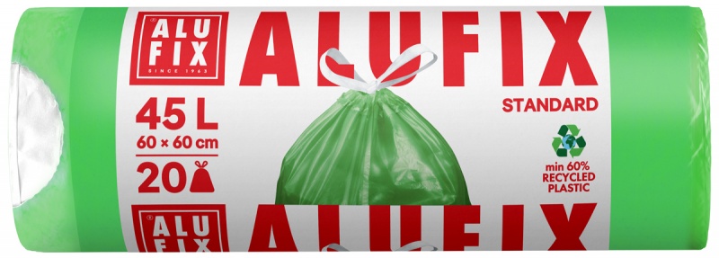 400410-409850-worki_na_smieci_alufix_ze_sciagaczem_hdpe_60-800w Worki na śmieci ALUFIX, ze ściągaczem, HDPE, 60x60cm, 45l, 20 szt., zielone - obrazek 1