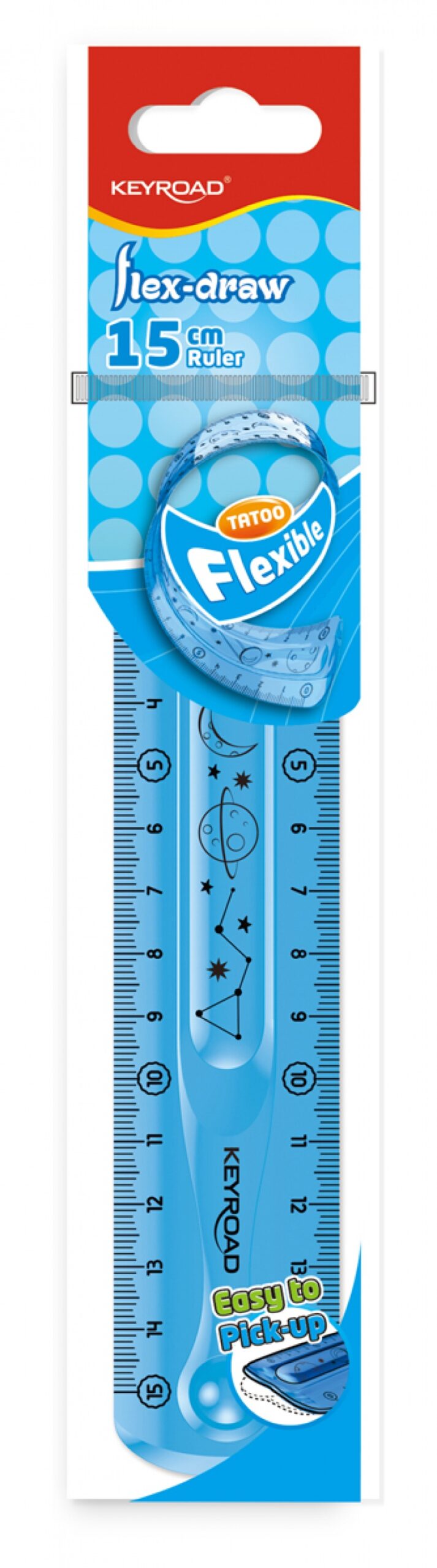 400655-409861-linijka_keyroad_tatoo_15cm_elastyczna_zawies-800w Linijka KEYROAD Tatoo, 15cm, elastyczna, zawieszka, mix kolorów - obrazek 1
