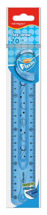 Linijka KEYROAD Tatoo, 20cm, elastyczna, zawieszka, mix kolorów