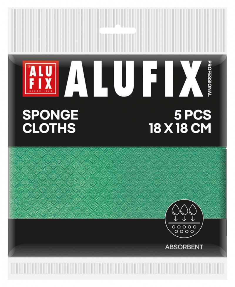 401491-412271-sciereczki_gabkowe_alufix_professional_18x18-800w Ściereczki gąbkowe ALUFIX Professional, 18x18cm, 5 szt., zielone - obrazek 1