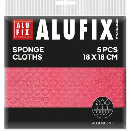 Ściereczki gąbkowe ALUFIX Professional, 18x18cm, 5 szt., różowe