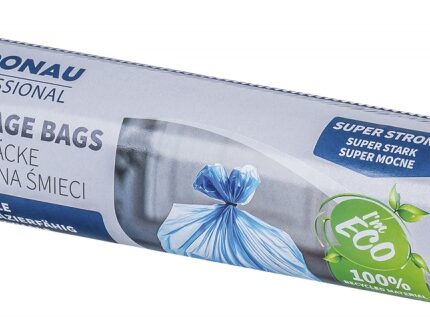 Worki na śmieci DONAU PROFESSIONAL, wytrzymałe, super mocne, z taśmą, 60l, 10 szt., niebieskie