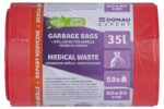 Worki na odpady medyczne DONAU EXPERT, LDPE, 35l, 50 szt., czerwone - obrazek 2