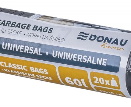 Worki na śmieci DONAU HOME, uniwersalne, 60l, 20 szt., czarne