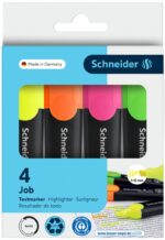 Zestaw zakreślaczy SCHNEIDER Job, 1-5 mm, 4 szt., miks kolorów