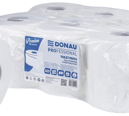 Papier toaletowy celulozowy DONAU PROFESSIONAL Jumbo, 2-warstwowy, 480 listków, 12szt., biały