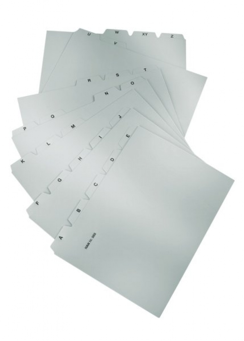 72248-18336-przekladki_han_kartei_pp_a5_do_kartoteki_a_z_2-800w Przekładki HAN Kartei, PP, A5, do kartoteki, A-Z, 25 kart, szare - obrazek 1
