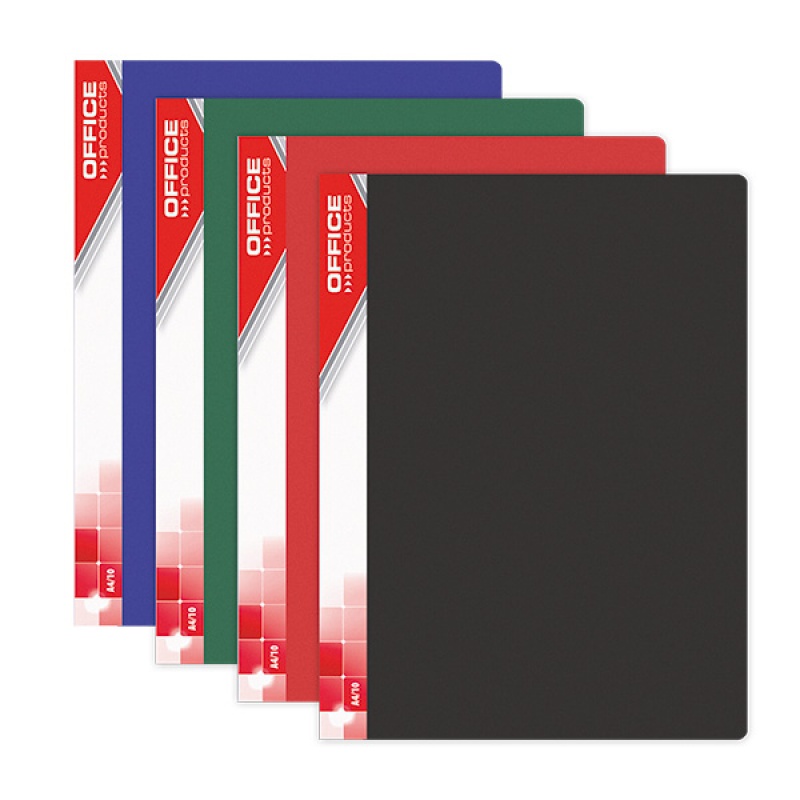 Teczka ofertowa OFFICE PRODUCTS, PP, A4, 850mikr., 40 koszulek, czerwona - obrazek 2