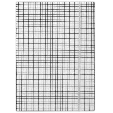 Teczka z gumką DONAU, karton, A4, 400gsm, 3-skrz., biała w kratę