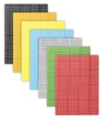 Teczka z gumką DONAU, karton, A4, 400gsm, 3-skrz., biała w kratę - obrazek 2