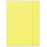Teczka z gumką DONAU, karton, A4, 400gsm, 3-skrz., żółta w kratę