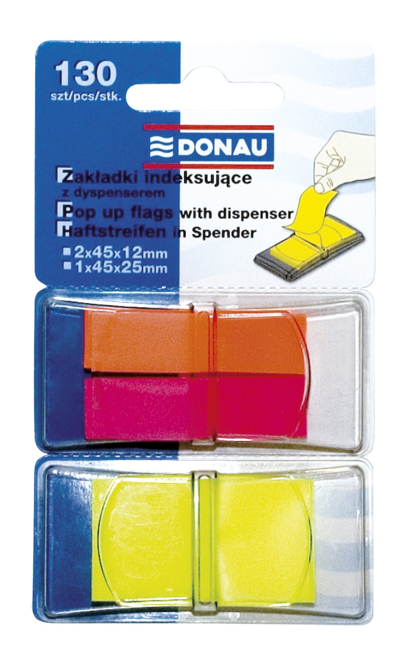 73655-13476-zakladki_indeksujace_donau_pp_12x40mm_25x45mm_-800w Zakładki indeksujące DONAU, PP, 12x45mm/25x45mm, 2x40/1x50 kart., mix kolorów - obrazek 1