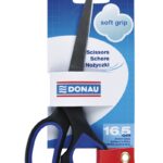 Nożyczki biurowe DONAU Soft Grip, 16,5cm, niebieskie