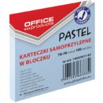 Bloczek samoprzylepny OFFICE PRODUCTS, 76x76mm, 1x100 kart., pastel, niebieski