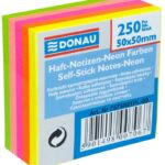 Mini Kostka samoprzylepna DONAU, 50x50mm, 1x250 kart., neonowa
