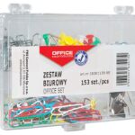 Zestaw biurowy (pinezki, klipy i spinacze) OFFICE PRODUCTS, mix 153szt., mix kolorów