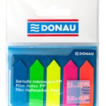 Zakładki indeksujące DONAU, PP, 12x45mm, strzałka, 5x25 kart., mix kolorów