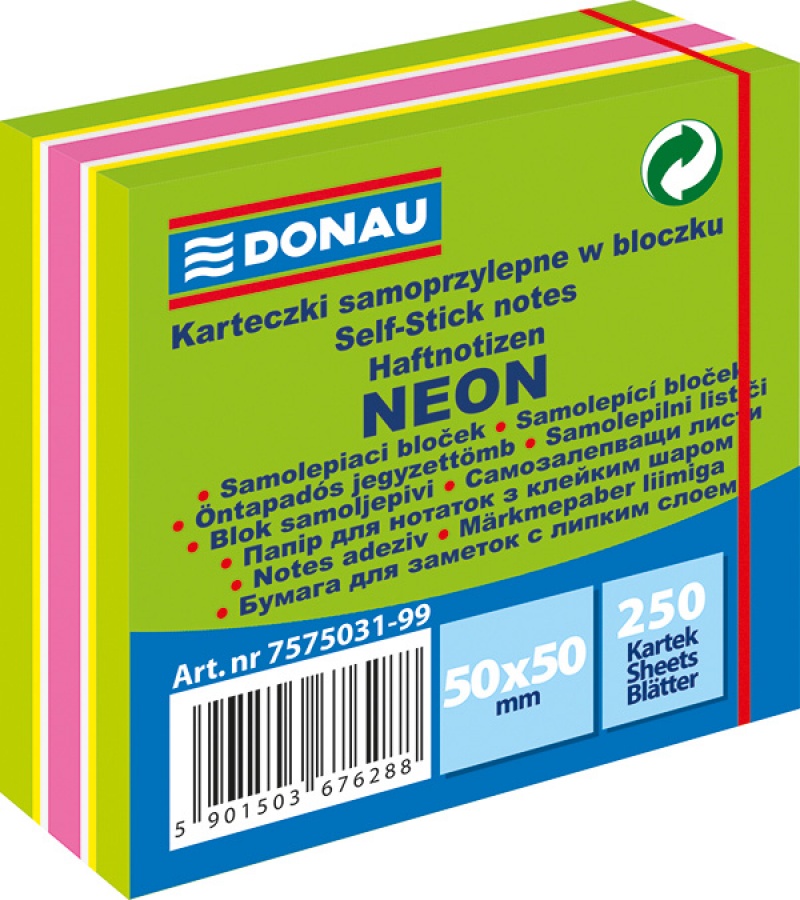 85422-27065-mini_kostka_samoprzylepna_donau_50x50mm_1x250_-800w Mini kostka samoprzylepna DONAU, 50x50mm, 1x250 kart., neon-pastel, mix zielony - obrazek 1