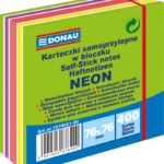 Kostka samoprzylepna DONAU, 76x76mm, 1x400 kart., neon-pastel, mix zielony