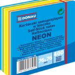 Kostka samoprzylepna DONAU, 76x76mm, 1x400 kart., neon-pastel, mix niebieski