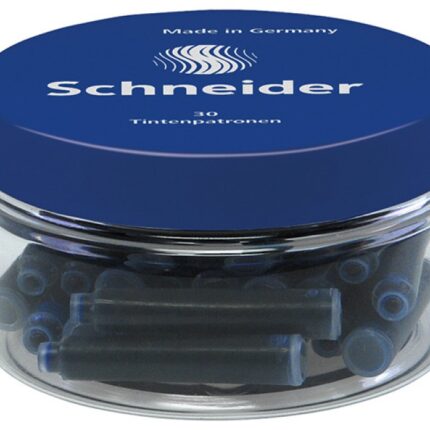 Naboje do piór SCHNEIDER, plastikowy słoik, 30 szt., niebieski