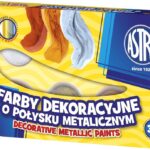 Farby dekoracyjne Astra o połysku metalic. 6 kol x 10 PREMIUM BOX