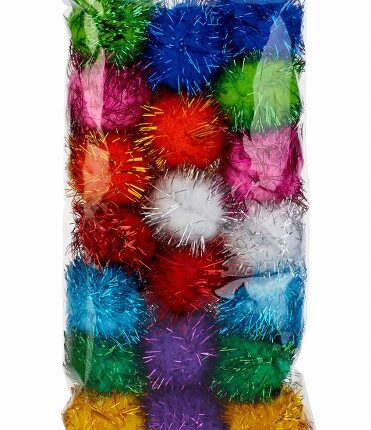 Pompony dekoracyjne brokatowe Creativo 40 mm - Brokatowe kuleczki XXL
