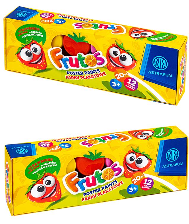Farby plakatowe zapachowe ASTRAFUN FRUTOS 12 kol x 20 ml STANDARD BOX Farby plakatowe zapachowe ASTRAFUN FRUTOS 12 kol x 20 ml STANDARD BOX - obrazek 1