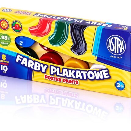 Farby plakatowe Astra 8 kol x 10 ml PREMIUM BOX