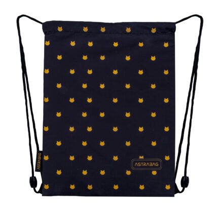 WOREK SZKOLNY NA BUTY WORKOPLECAK ASTRABAG FLUFFY KITTY BLACK, AD1 DLA DZIEWCZYNKI