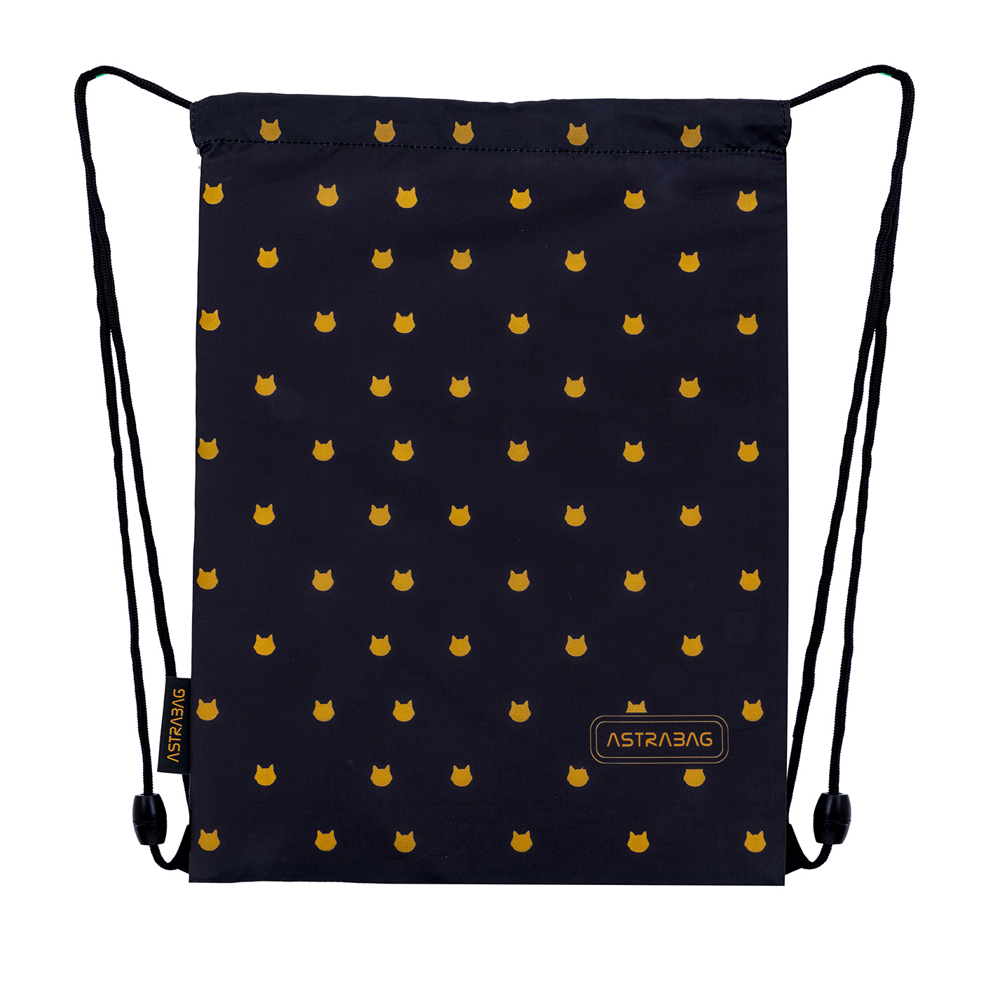 WOREK SZKOLNY NA BUTY WORKOPLECAK ASTRABAG FLUFFY KITTY BLACK, AD1 DLA DZIEWCZYNKI WOREK SZKOLNY NA BUTY WORKOPLECAK ASTRABAG FLUFFY KITTY BLACK, AD1 DLA DZIEWCZYNKI - obrazek 1