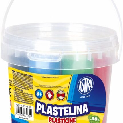 Plastelina Astra w wiaderku 6 kolorów