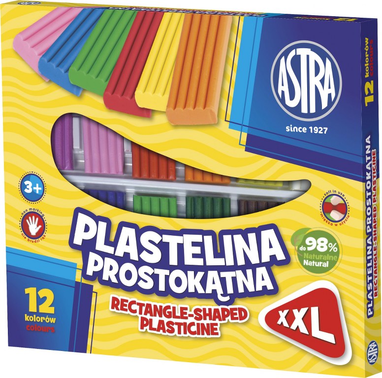 Plastelina Astra prostokątna 12 kolorów Plastelina Astra prostokątna 12 kolorów - obrazek 1