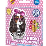 Kredki grafionowe okrągłe ASTRAKIDS Pieski - 12 kolorów - 7/85 mm