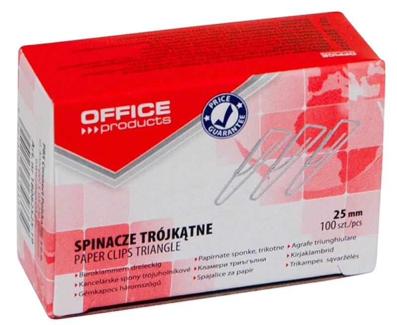 100005-64023-spinacze_trojkatne_office_products_25mm_100sz-800w Spinacze trójkątne OFFICE PRODUCTS, 25mm, 100szt., srebrne - obrazek 1