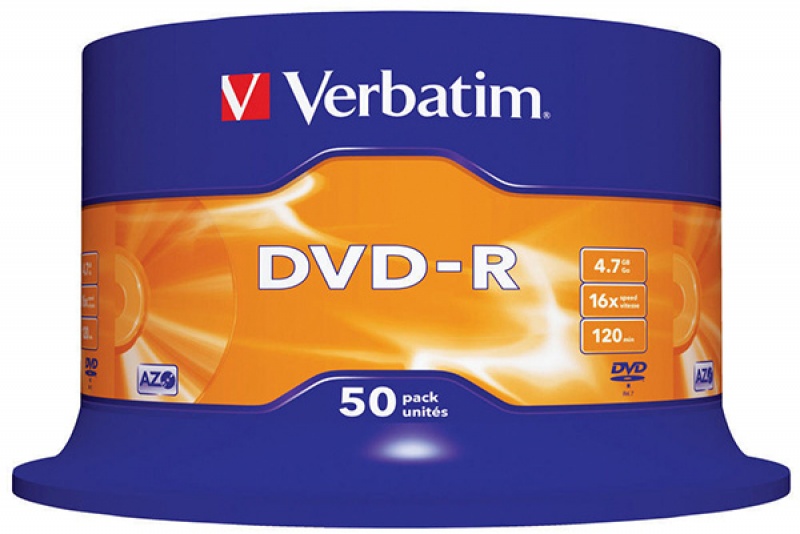 100031-64041-plyta_dvd_r_verbatim_azo_4_7gb_predkosc_16x_c-800w-1 Płyta DVD-R VERBATIM AZO, 4,7GB, prędkość 16x, cake, 50szt., srebrny mat - obrazek 1