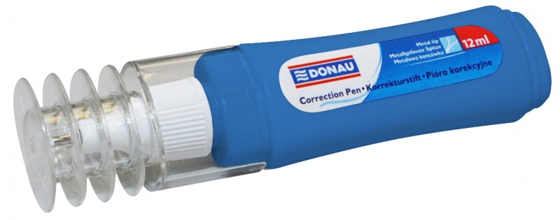 100877-24250-korektor_w_piorze_donau_metalowa_koncowka_12m-800w Korektor w piórze DONAU, metalowa końcówka, 12ml (opakowanie 12 szt.) - obrazek 1