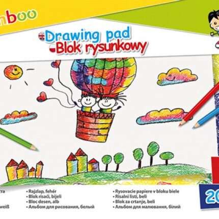 Blok rysunkowy GIMBOO, A4, 20 kart., 70gsm, biały