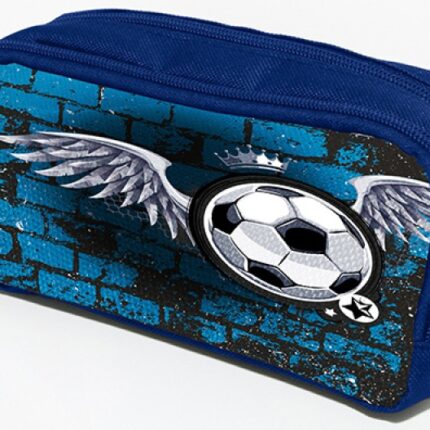 Piórnik-kosmetyczka DONAU Soccer Style, bez wyposażenia, 20x8x5,5cm, niebieski