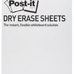 Suchościeralna folia w arkuszach POST-IT® Dry Erase (DEFPACKL-EU), 28x39cm, 15ark., białe