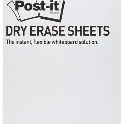 Suchościeralna folia w arkuszach POST-IT® Dry Erase (DEFPACKL-EU), 28x39cm, 15ark., białe