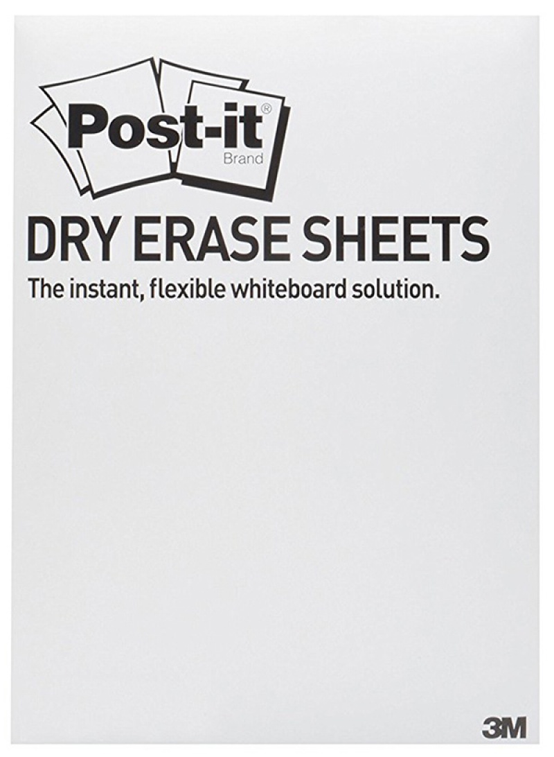 108959-70350-suchoscieralna_folia_w_arkuszach_post_it_dry_-800w Suchościeralna folia w arkuszach POST-IT® Dry Erase (DEFPACKL-EU), 28x39cm, 15ark., białe - obrazek 1