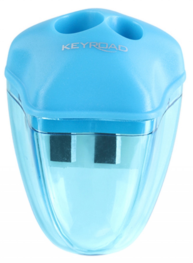 109180-70426-temperowka_keyroad_star_plastikowa_podwojna_z-800w Temperówka KEYROAD Star, plastikowa, podwójna, z pojemnikiem, pakowane na displayu, mix kolorów (opakowanie 24 szt.) - obrazek 1