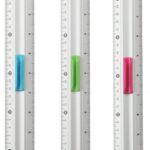 Linijka z uchwytem KEYROAD Measure Clip, 30 cm, pakowane w display, mix kolorów (opakowanie 12 szt.)