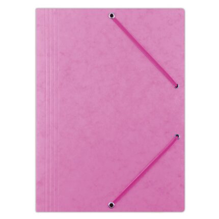 Teczka z gumką DONAU, preszpan, A4, 390gsm, 3-skrz., różowa (opakowanie 10 szt.)