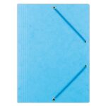Teczka z gumką DONAU, preszpan, A4, 390gsm, 3-skrz., jasnoniebieska (opakowanie 10 szt.)