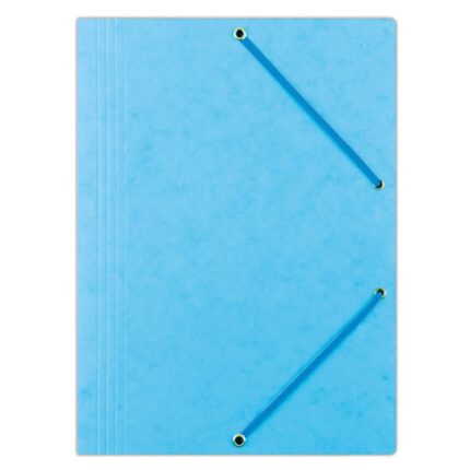 Teczka z gumką DONAU, preszpan, A4, 390gsm, 3-skrz., jasnoniebieska (opakowanie 10 szt.)