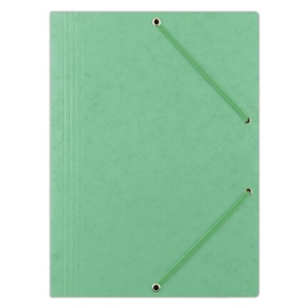 Teczka z gumką DONAU, preszpan, A4, 390gsm, 3-skrz., jasnozielona (opakowanie 10 szt.)