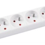 Przedłużacz OFFICE PRODUCTS, 5 gniazd, 3m, z uziemieniem i wyłącznikiem, biały
