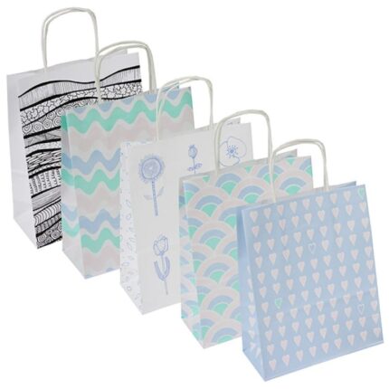 Torebka na prezenty OFFICE PRODUCTS, papierowa, 18x8x22,5cm, jednolita, pastelowa, mix wzorów (opakowanie 25 szt.)